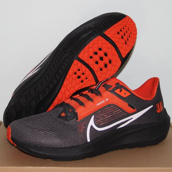 Nike Air Zoom Pegasus 40 Cincinnati Bengals Running Shoes Mens 9 - Picture 1 of 7